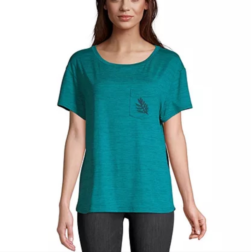 Woods Ayles Pocket T-Shirt tee short sleeve crewneck blue green athletic XL